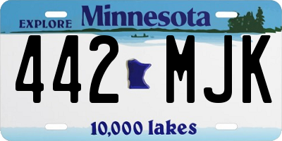 MN license plate 442MJK