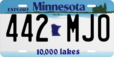 MN license plate 442MJO