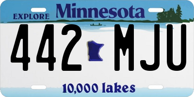 MN license plate 442MJU