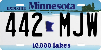 MN license plate 442MJW