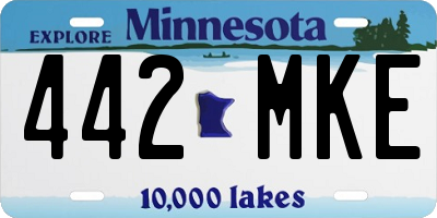 MN license plate 442MKE