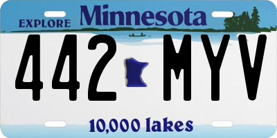 MN license plate 442MYV
