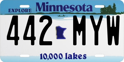 MN license plate 442MYW