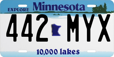 MN license plate 442MYX