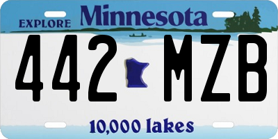 MN license plate 442MZB