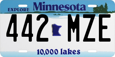 MN license plate 442MZE