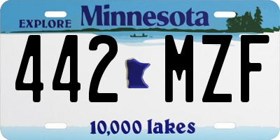 MN license plate 442MZF