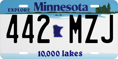 MN license plate 442MZJ