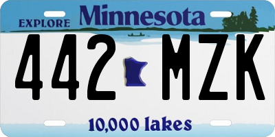 MN license plate 442MZK