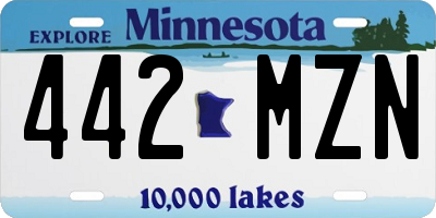 MN license plate 442MZN