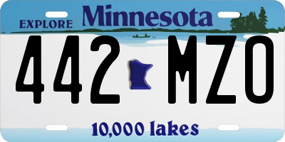 MN license plate 442MZO