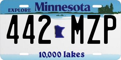 MN license plate 442MZP