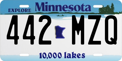 MN license plate 442MZQ