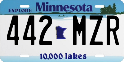 MN license plate 442MZR