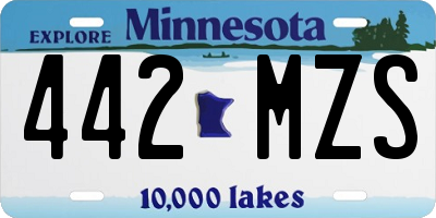 MN license plate 442MZS