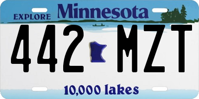 MN license plate 442MZT