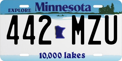 MN license plate 442MZU