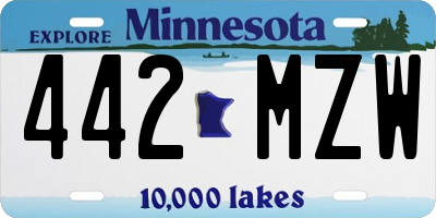 MN license plate 442MZW