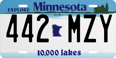 MN license plate 442MZY