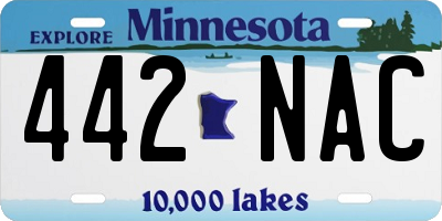 MN license plate 442NAC