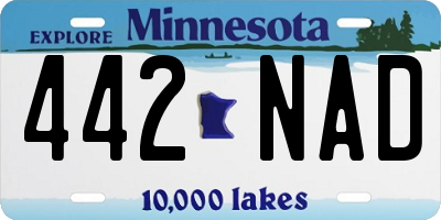 MN license plate 442NAD