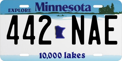 MN license plate 442NAE