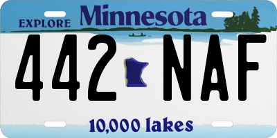 MN license plate 442NAF