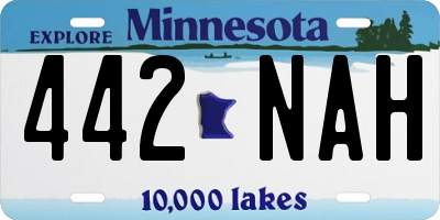 MN license plate 442NAH