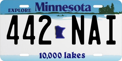 MN license plate 442NAI