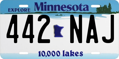 MN license plate 442NAJ