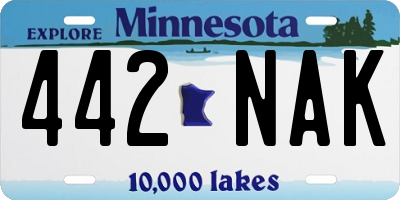 MN license plate 442NAK