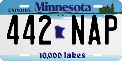 MN license plate 442NAP