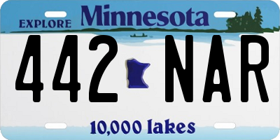 MN license plate 442NAR
