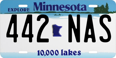 MN license plate 442NAS