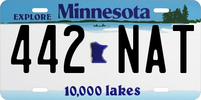 MN license plate 442NAT