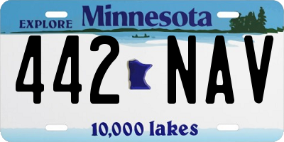 MN license plate 442NAV
