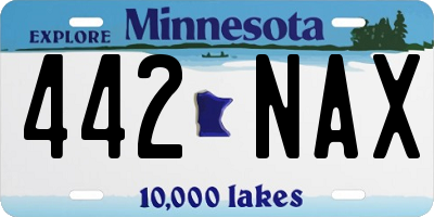 MN license plate 442NAX