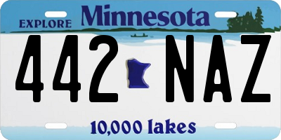 MN license plate 442NAZ