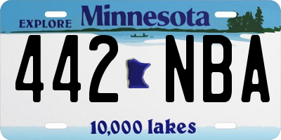 MN license plate 442NBA