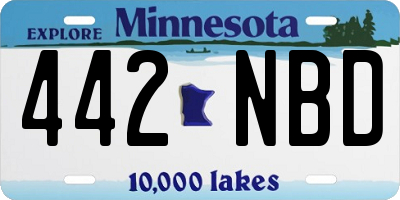 MN license plate 442NBD