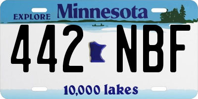 MN license plate 442NBF