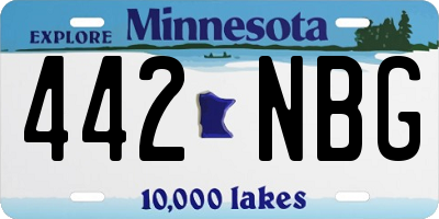 MN license plate 442NBG