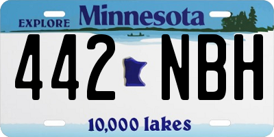 MN license plate 442NBH