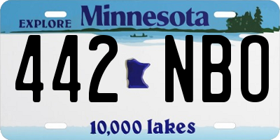 MN license plate 442NBO