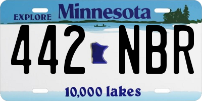 MN license plate 442NBR