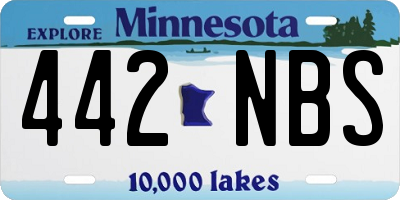 MN license plate 442NBS