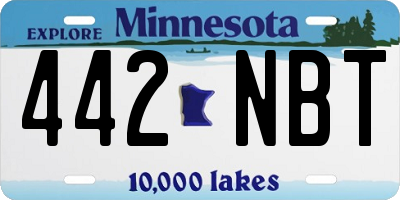 MN license plate 442NBT