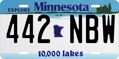 MN license plate 442NBW