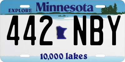 MN license plate 442NBY