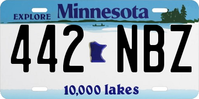MN license plate 442NBZ